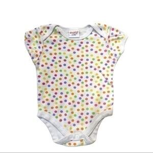 Rainbow Polka Dot Onesie Size 18 Months Short Sleeve Bodysuit white
